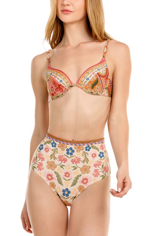 Agua Bendita Alicia Fiore High Waist Reversible Bikini Bottoms In Multi