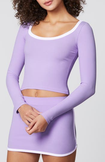 Florence By Mills Long Sleeve Rib T-shirt Dress In Purple