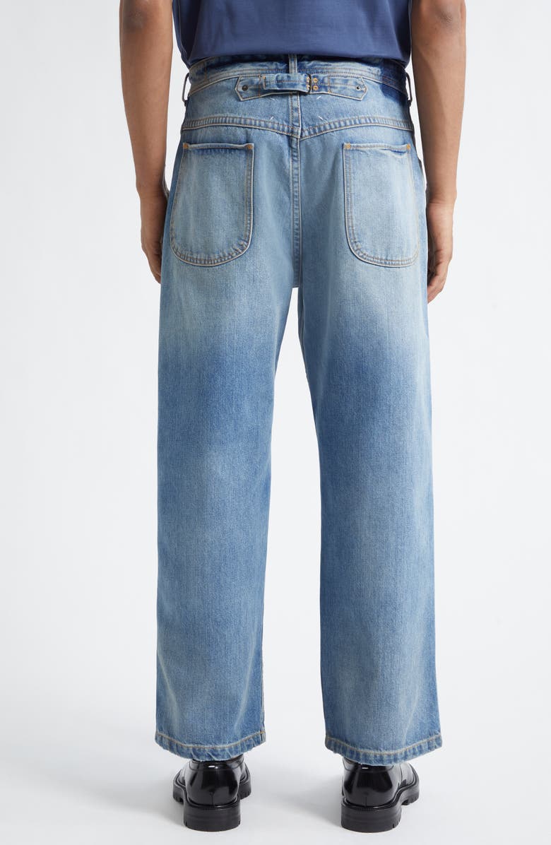 Maison Margiela Fray Hem Straight Leg Crop Jeans, Alternate, color, Washed Blue