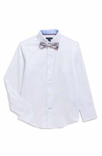 Tommy Hilfiger Kids' Geometric Dot Print Stretch Dress Shirt with Bow Tie