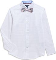 Tommy Hilfiger Kids' Geometric Dot Print Stretch Dress Shirt with Bow Tie
