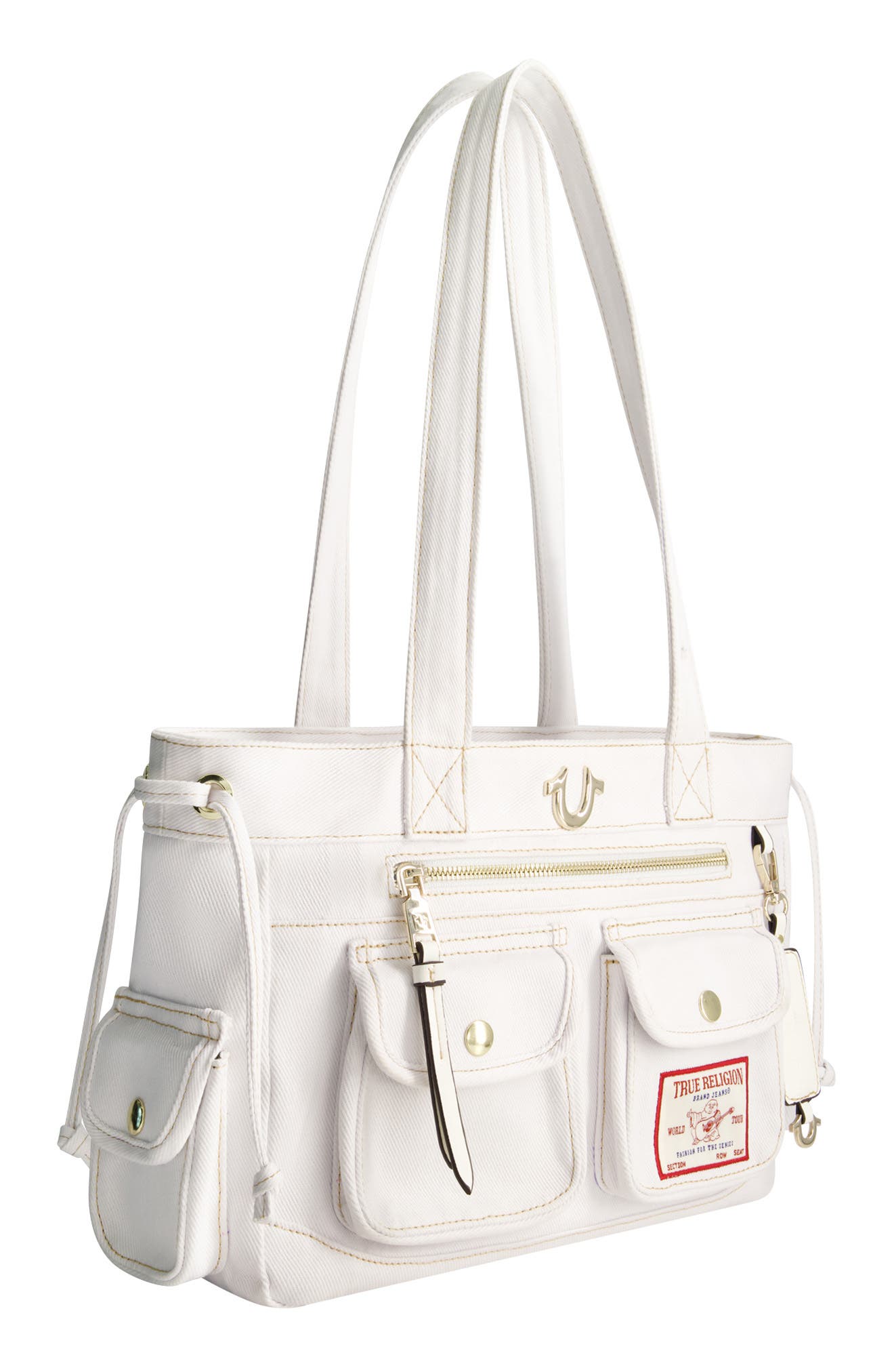 Multi-Pocket Denim Tote, Alternate, color, WHITE