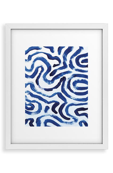 Blue Minimal Framed Art Print