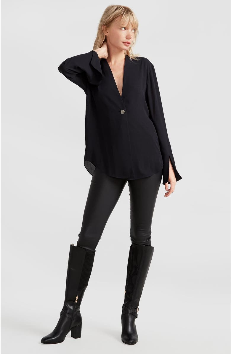 Belle & Bloom Sheer Genius Lightweight Blazer, Alternate, color, Black