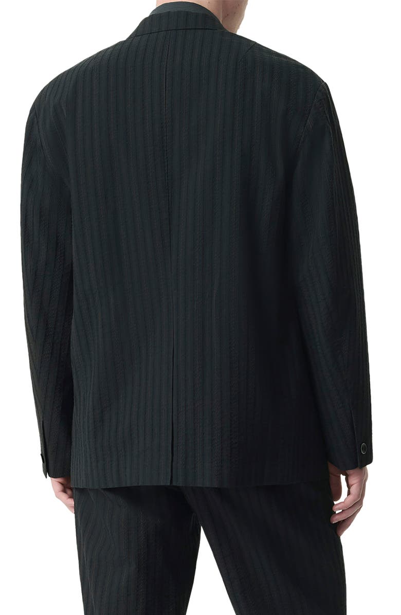 rag & bone Shift Classic Fit Textured Stripe Cotton & Silk Seersucker Sport Coat, Alternate, color, Black
