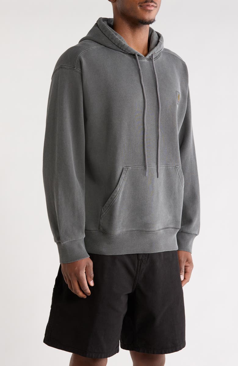 Carhartt Work In Progress Nelson Hoodie, Alternate, color, Black Garment Dyed