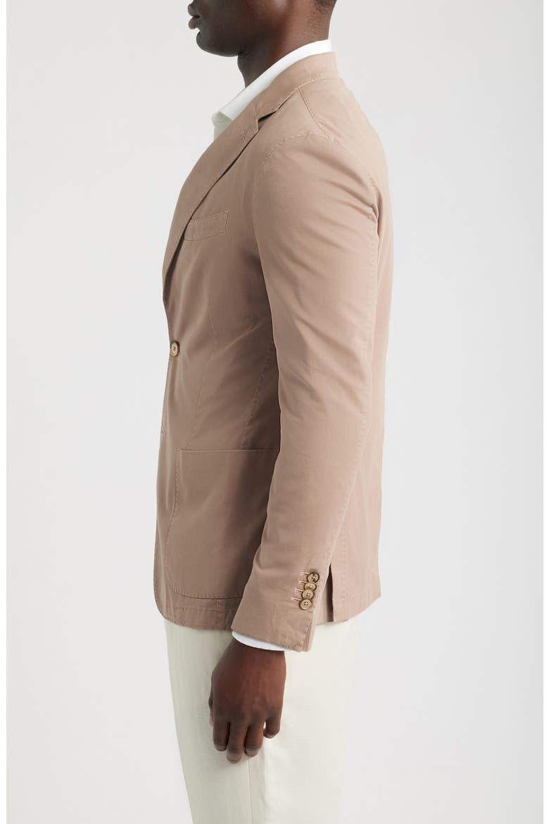 Solid Washed Cotton & Silk Blend Sport Coat, Alternate, color, LIGHT BEIGE