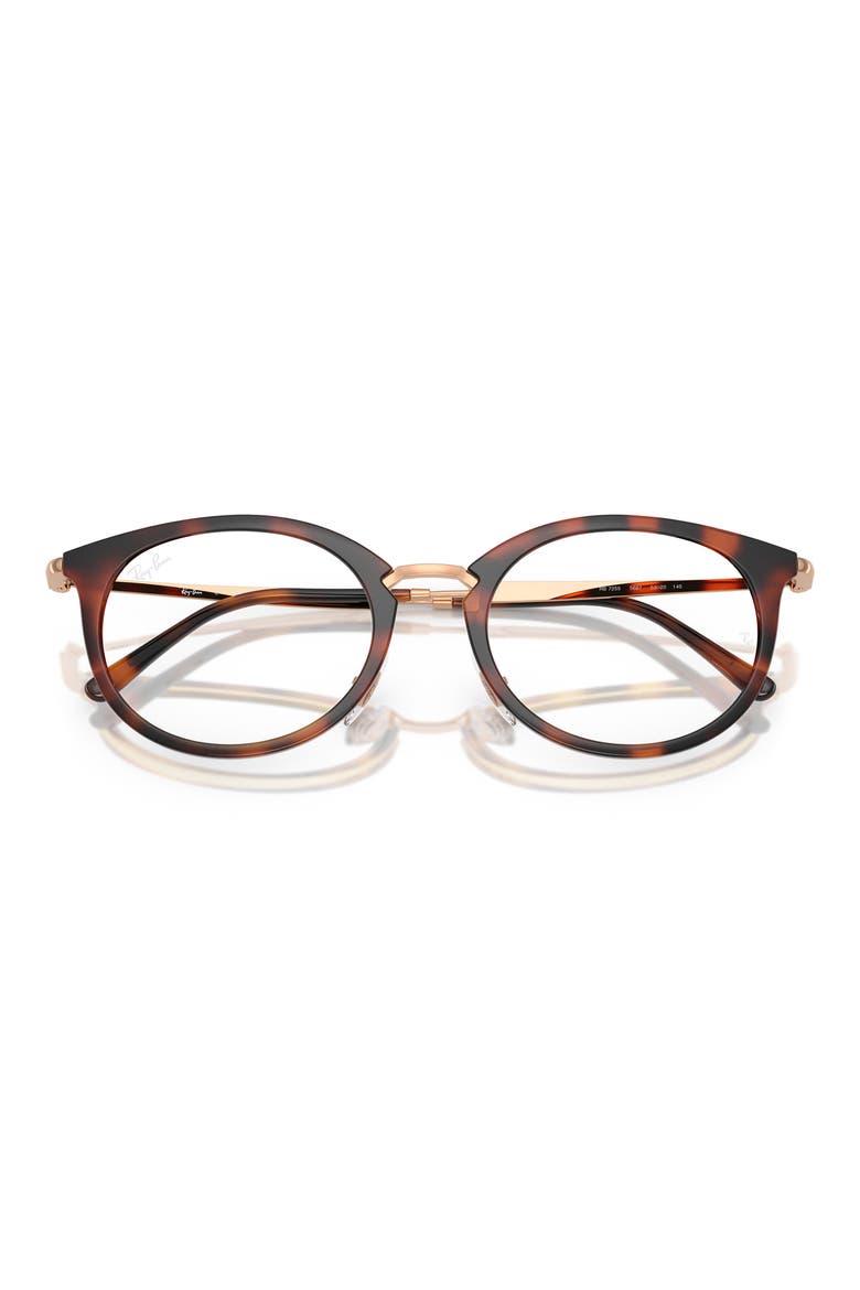 51mm Small Oval Optical Glasses, Alternate, color, STRIPED HAVANA