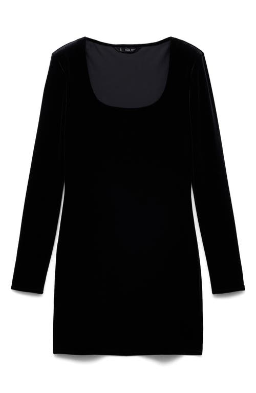 MANGO MANGO LONG SLEEVE VELVET MINIDRESS