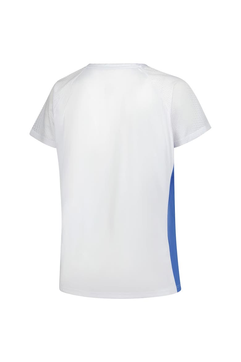 Women's Fanatics  White Detroit Lions Plus Size Glitter Lace-Up V- Neck T-Shirt, Alternate, color, White