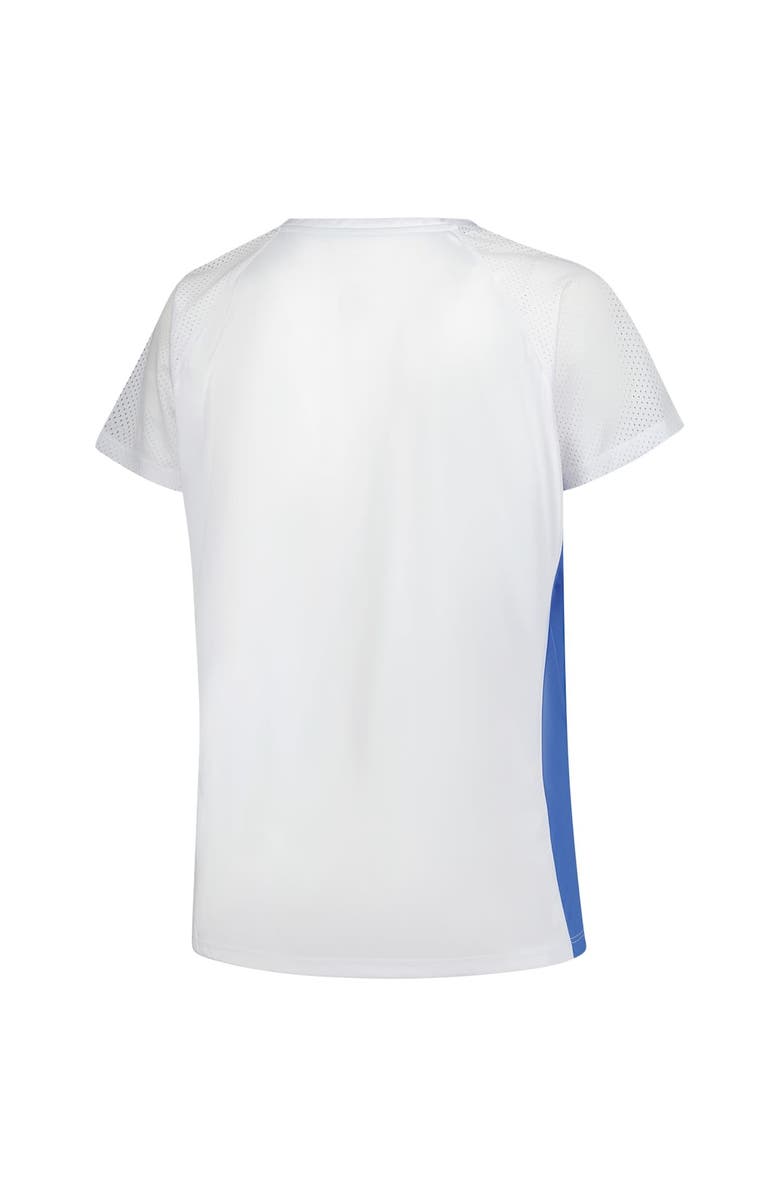 FANATICS Women's Fanatics  White Detroit Lions Plus Size Glitter Lace-Up V- Neck T-Shirt, Alternate, color, White