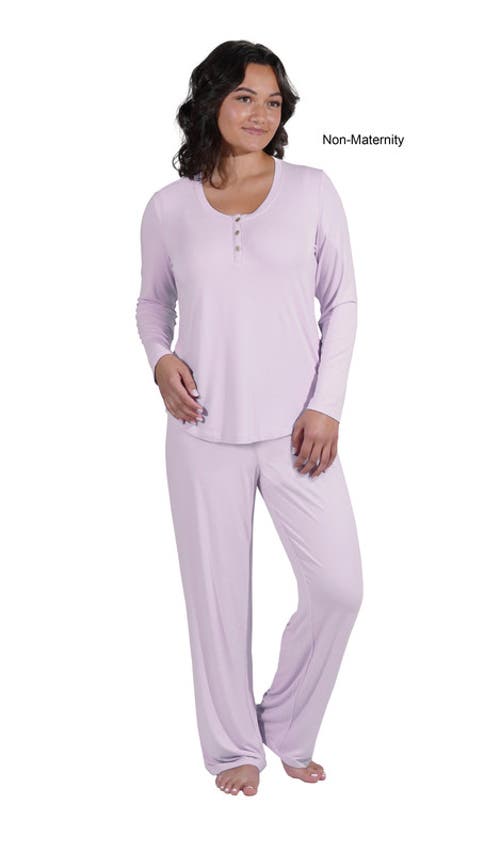 Everly Grey Laina During & After 2-piece Maternity/nursing Sleep Set In Purple