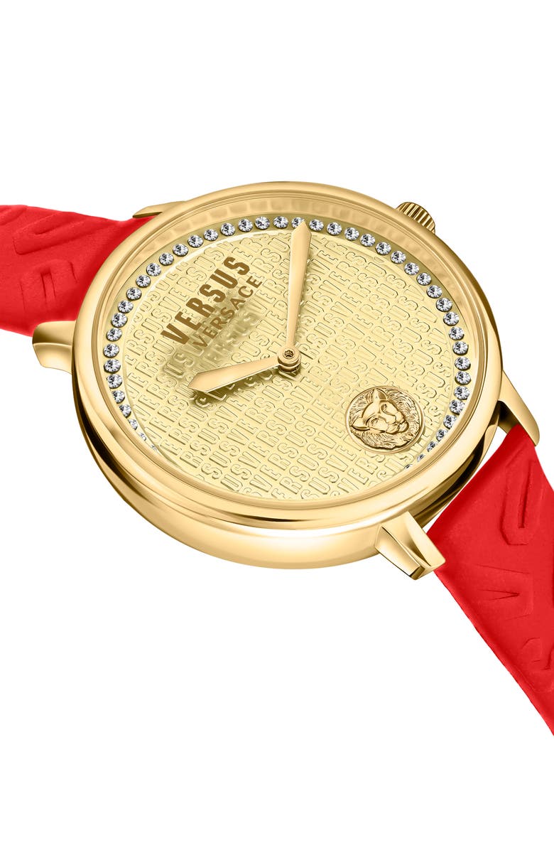VERSUS Versace La Villette Leather Strap Watch, 36mm, Alternate, color, Gold