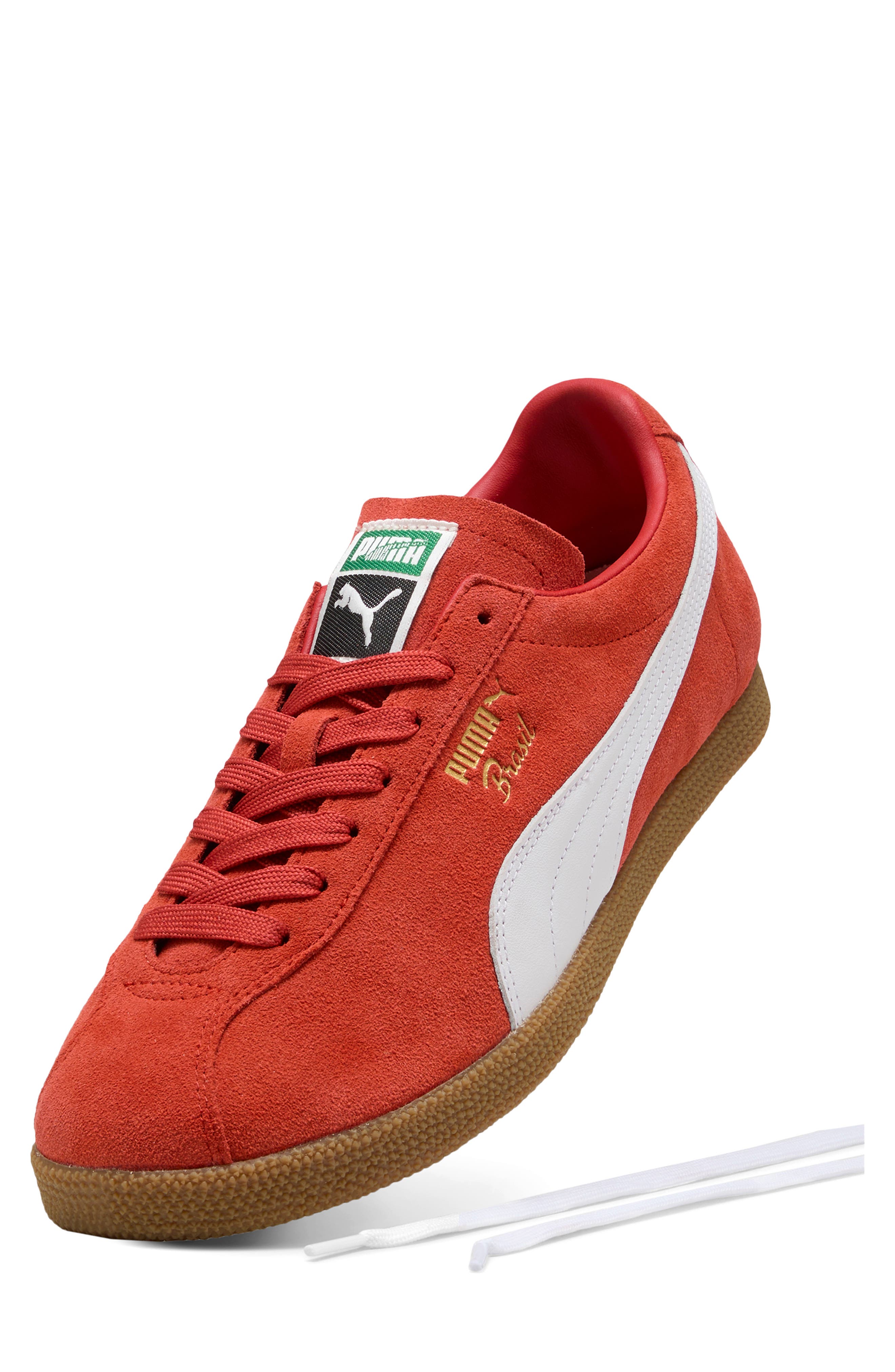 PUMA Brasil Sneaker, Alternate, color, Candy Apple-Puma White