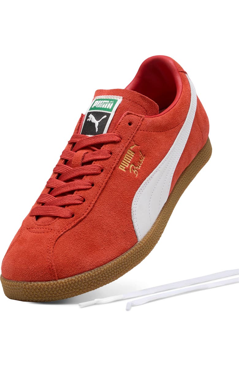 PUMA Brasil Sneaker, Alternate, color, Candy Apple-Puma White