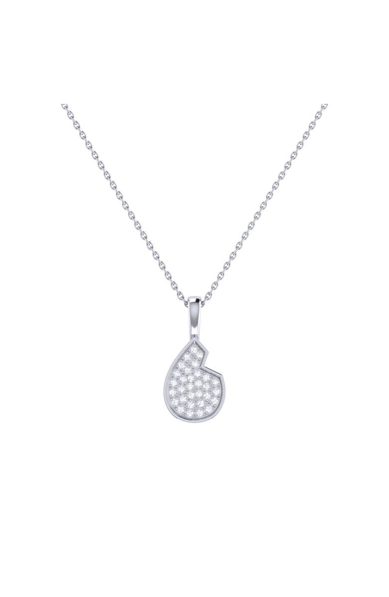 LuvMyJewelry Street Cycle Open Teardrop Silver Diamond Chain Pendant, Main, color, 