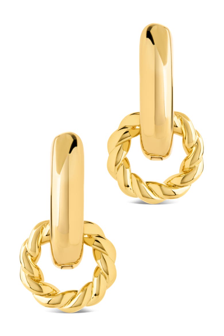 Braided Ring Hoop Earrings, Alternate, color, GOLD