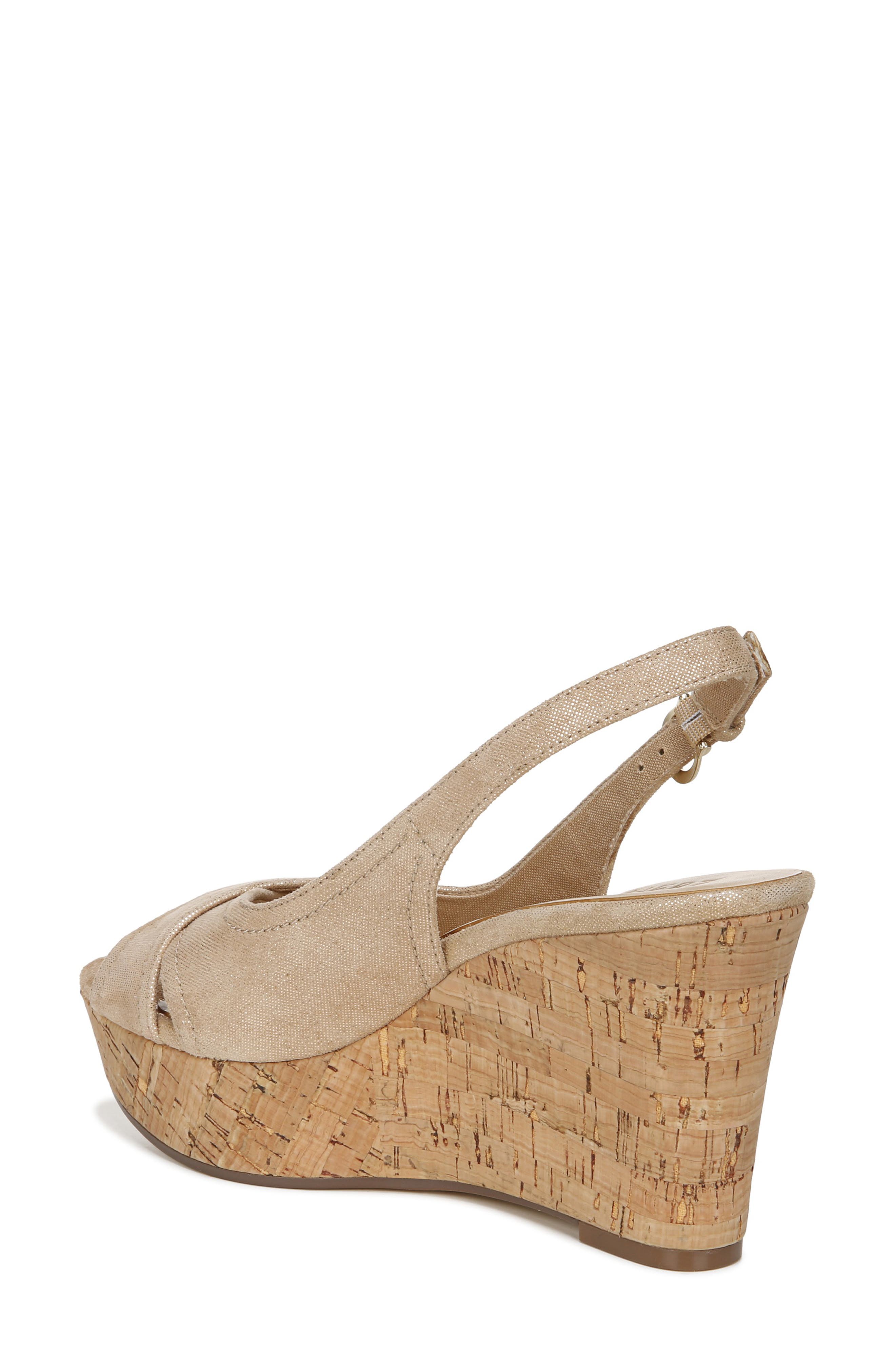 Zander Slingback Platform Wedge Sandal, Alternate, color, TAUPE GOLD