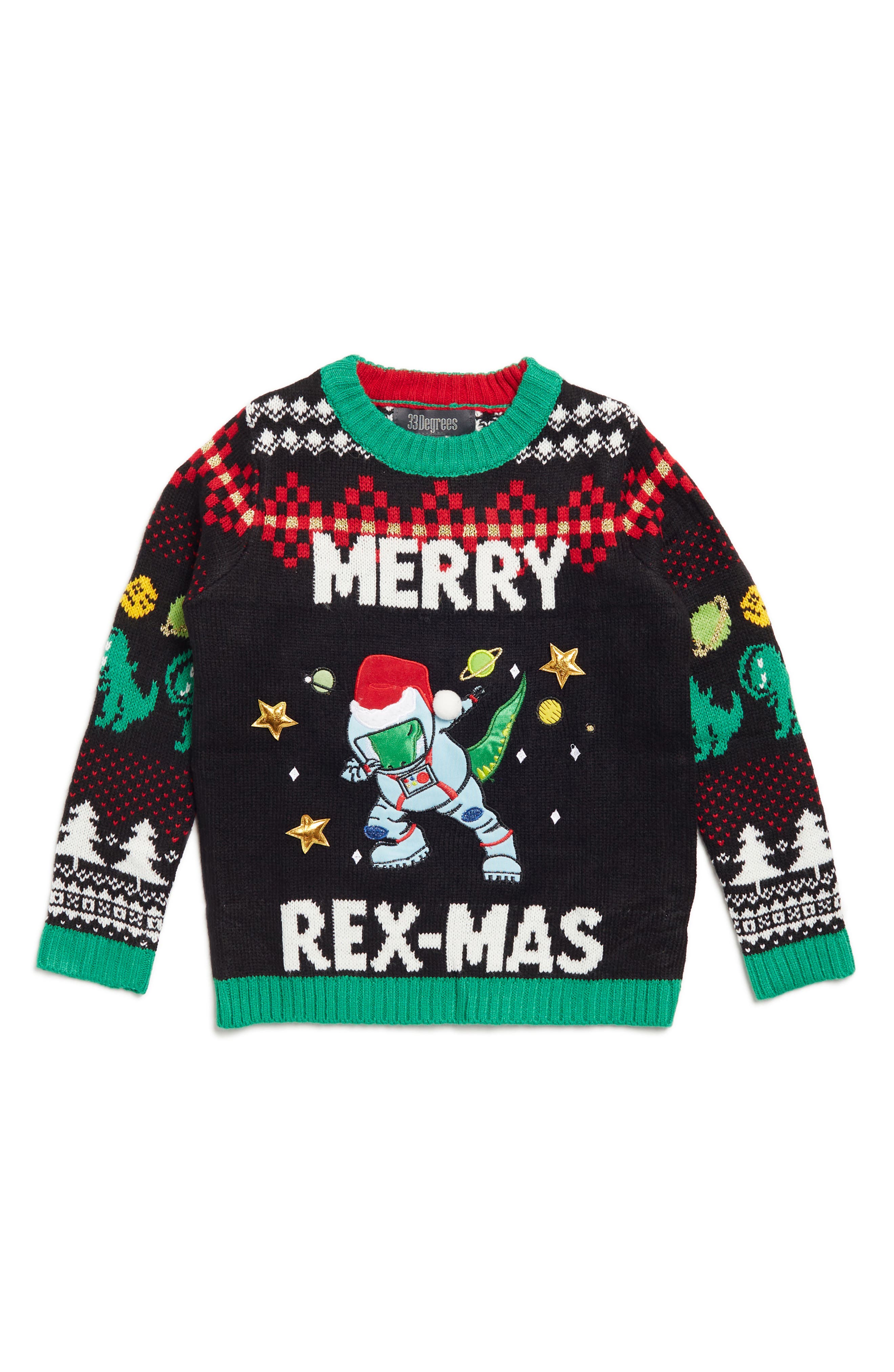 33 DEGREES Kids' Rex-mas Dabbing T. rex Sweater