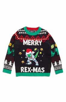 33 DEGREES Kids' Rex-mas Dabbing T. rex Sweater