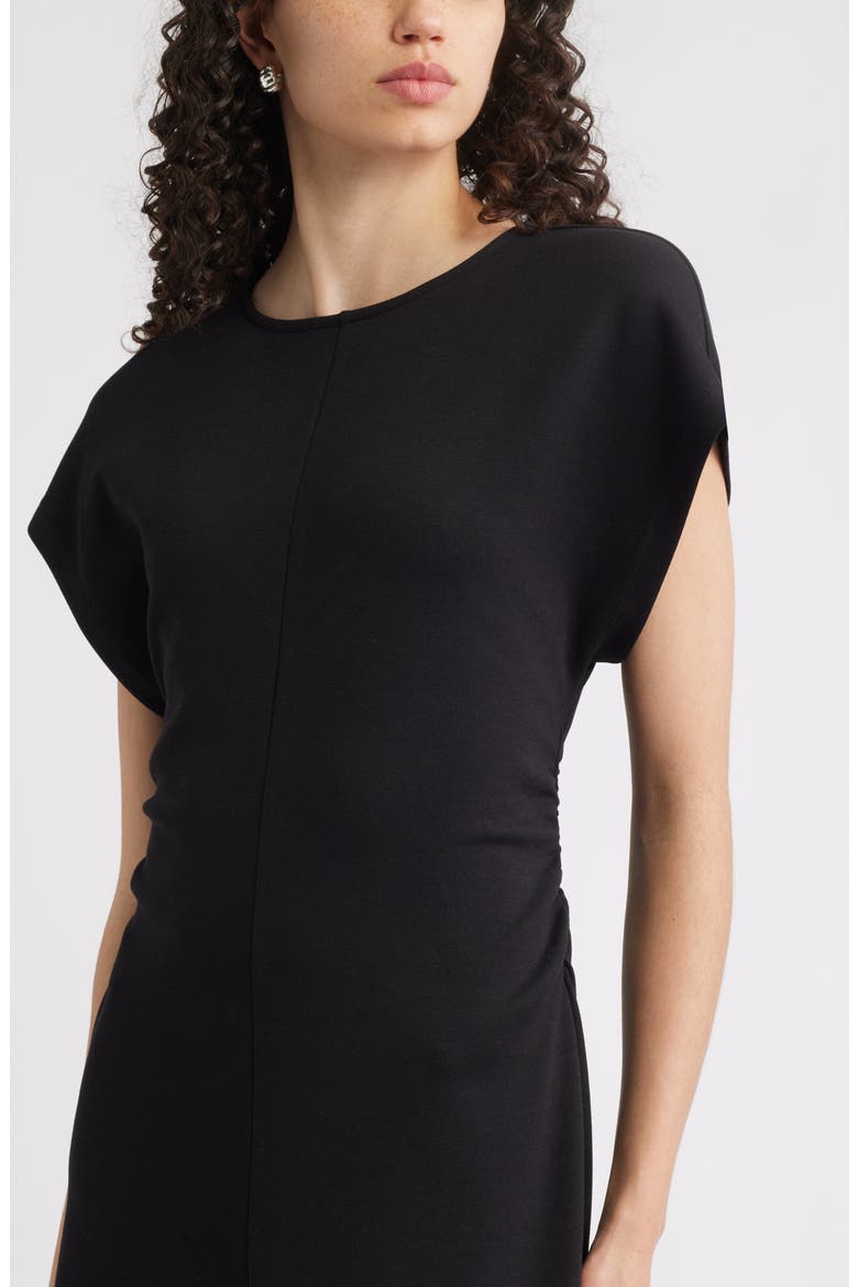 Crewneck Midi Dress, Alternate, color, BLACK