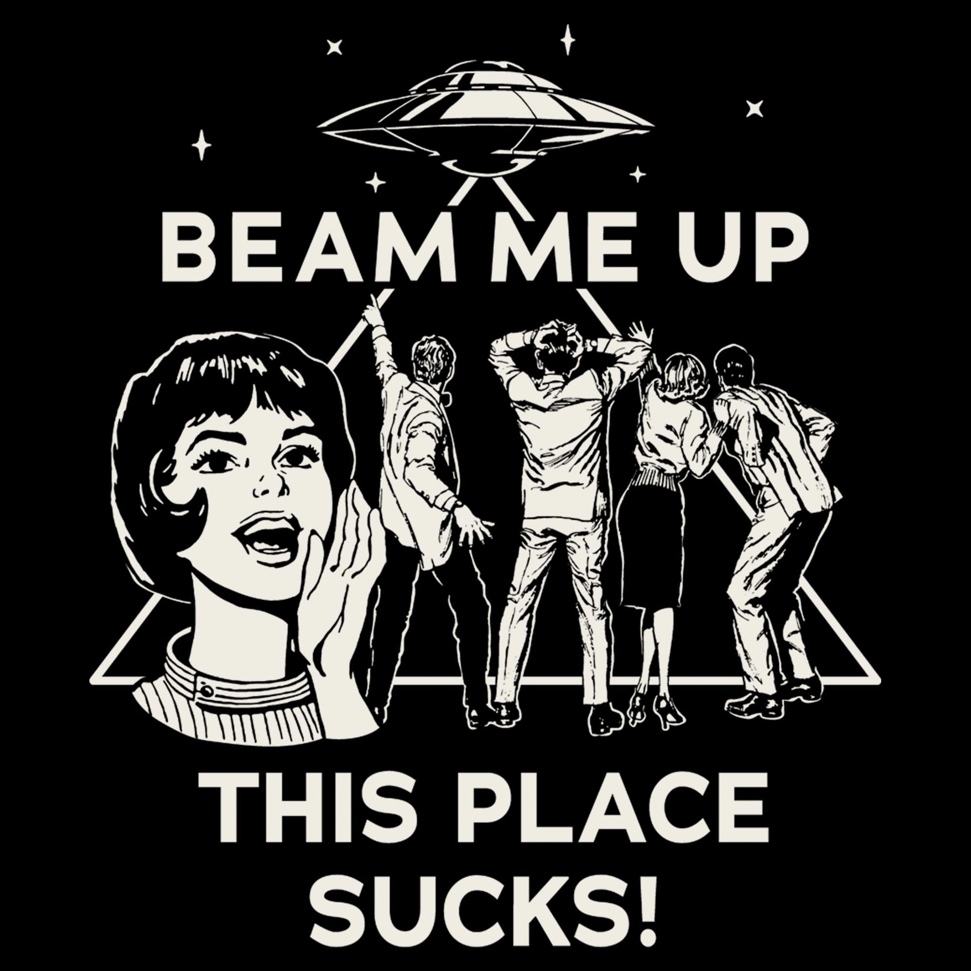 Stranger Things Netflix Men's Vintage This Place Sucks UFO Short Sleeve ...