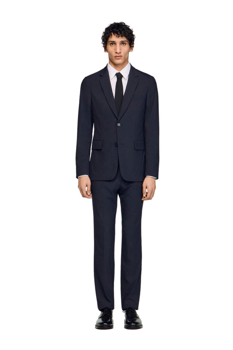 Wool suit jacket, Main, color, Navy blue
