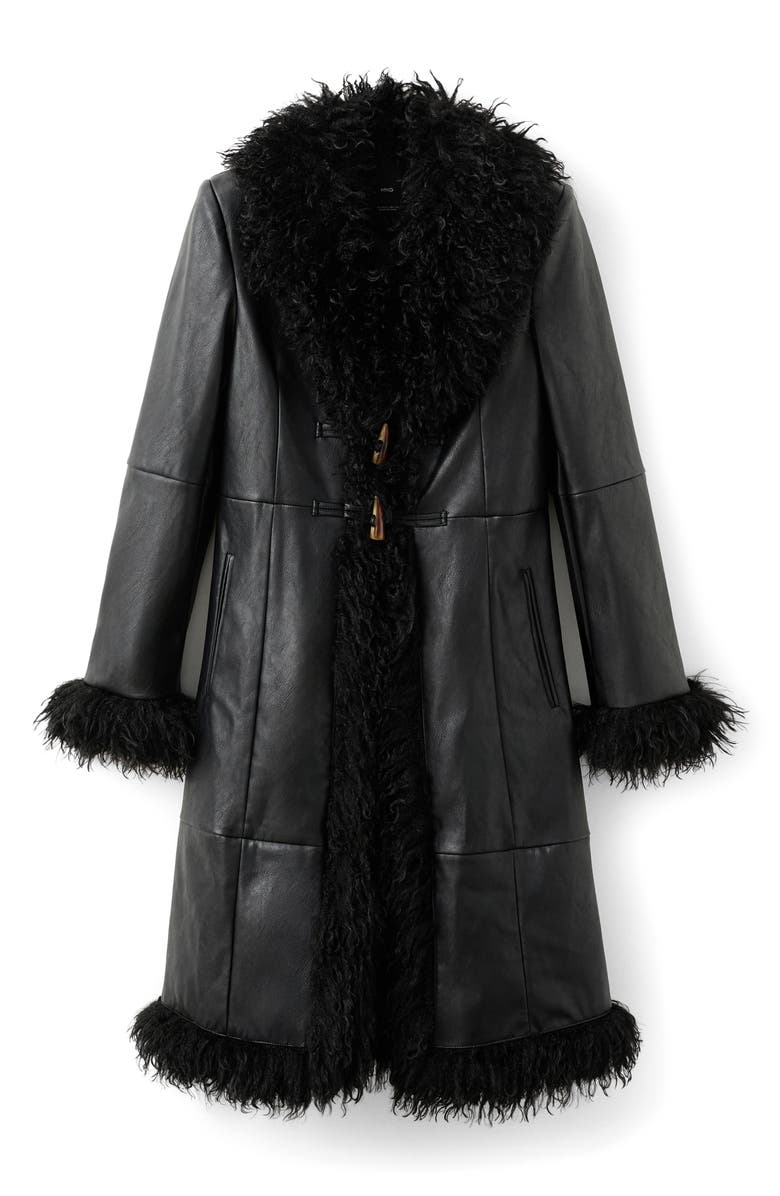 MANGO Faux Shearling Coat, Main, color, 