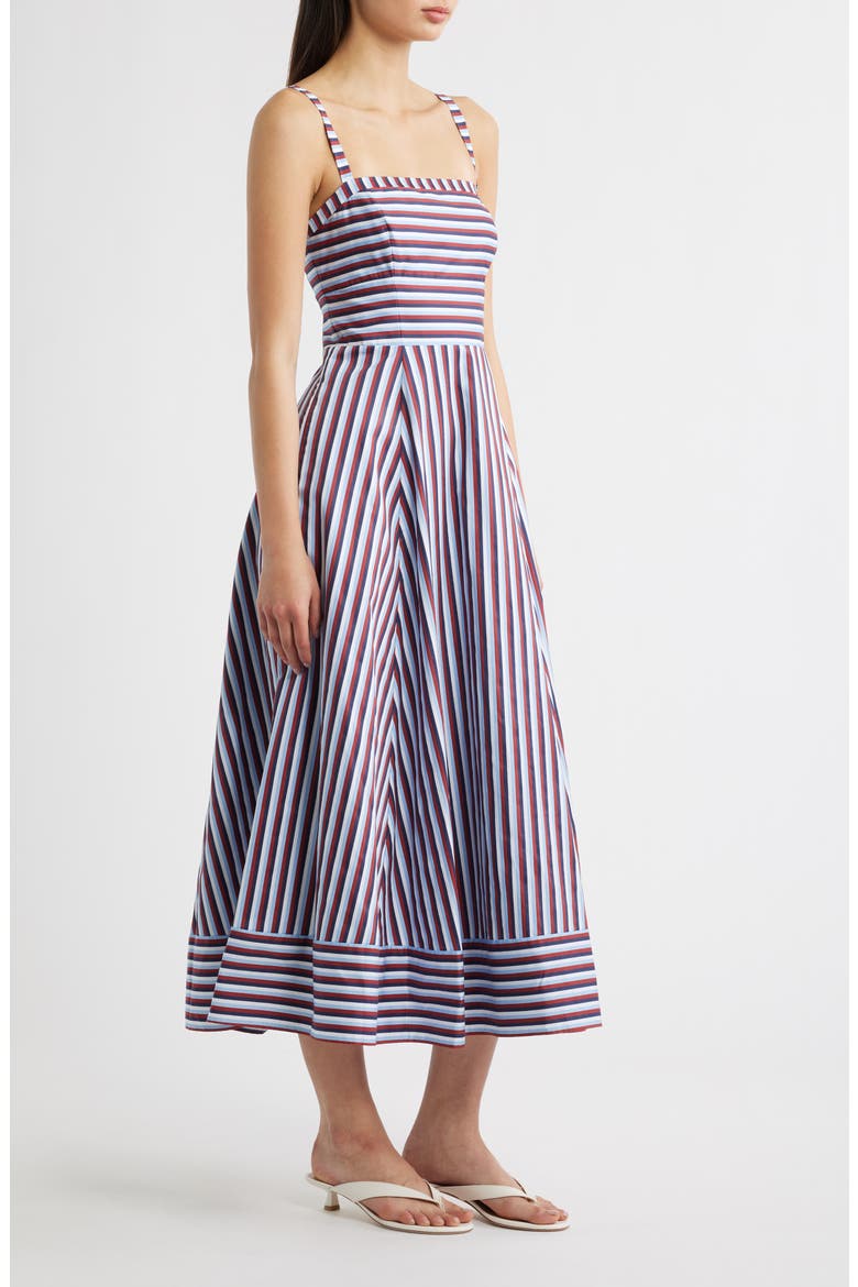 The Margot Stripe Fit & Flare Midi Dress, Alternate, color, RED/WHITE/BLUE STRIPE