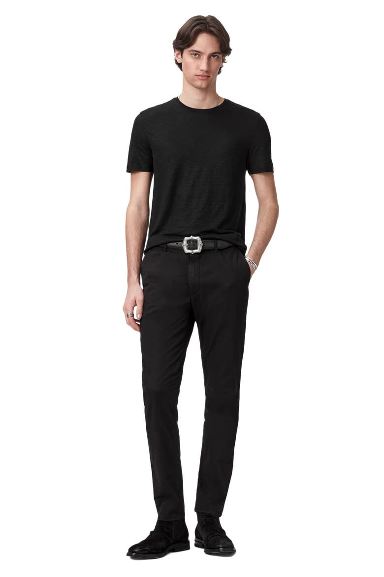Mott Linen T-Shirt, Alternate, color, BLACK
