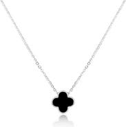 The Lovery Fine Jewelry Small Onyx Single Clover Necklace