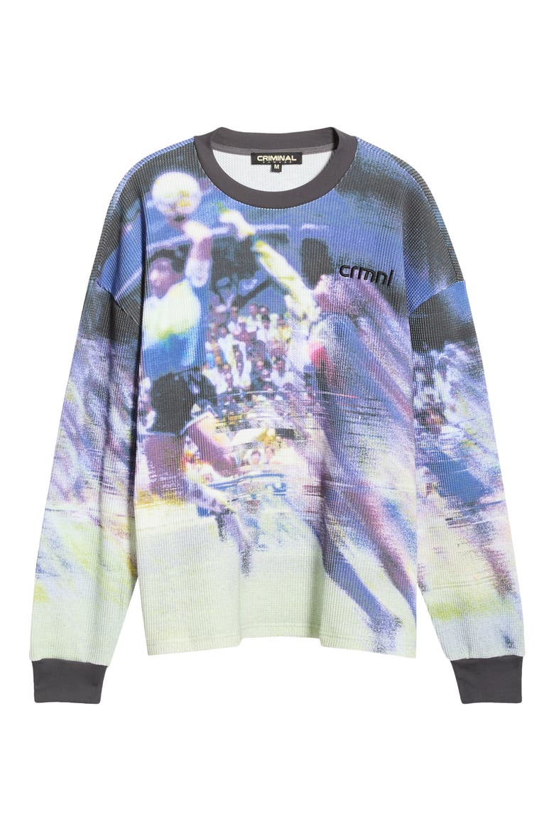 Hand of God Graphic Waffle Knit T-Shirt, Alternate, color, BLUE MULTI