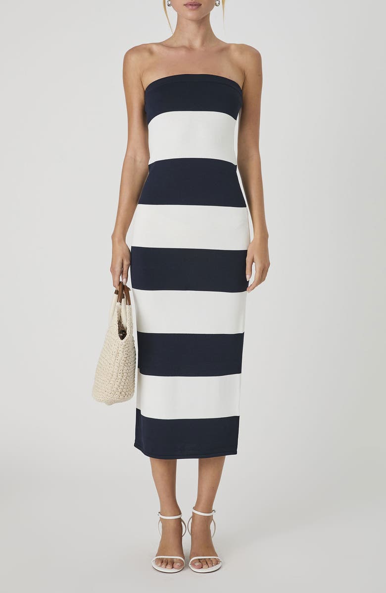 French Connection Colorblock Strapless Tube Dres, Main, color,