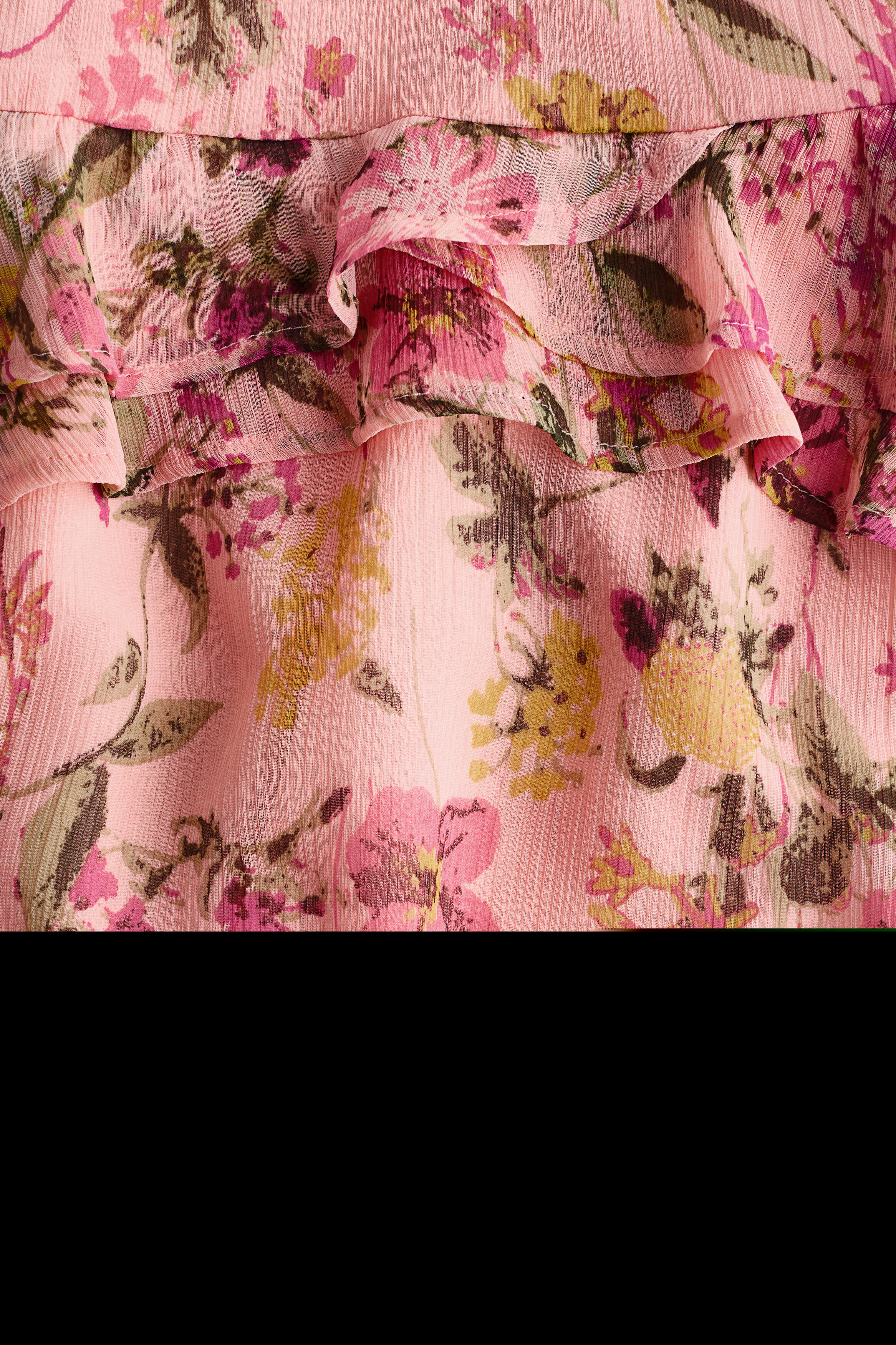 H&M Flounce-trimmed Strappy Dress, Alternate, color, Light Pink/Floral