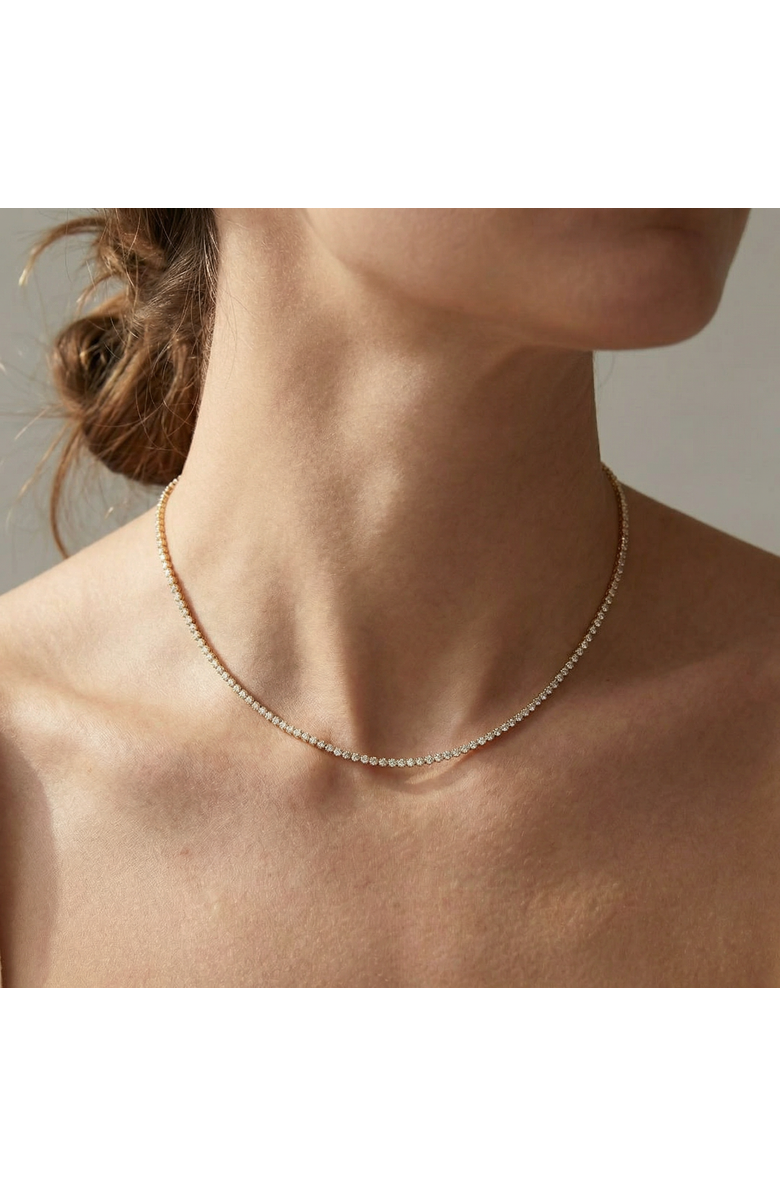 Bliss Diamond 6Ct Round Lab Grown Diamond Tennis Necklace 14k Gold 18" Lab Grown, Alternate, color, 14K Yellow Gold