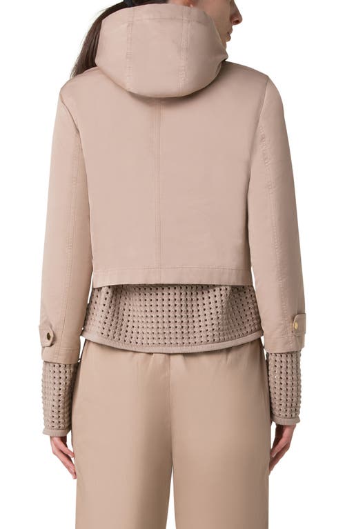 Akris Punto Water Repellent Taffeta Crop Jacket In Beige