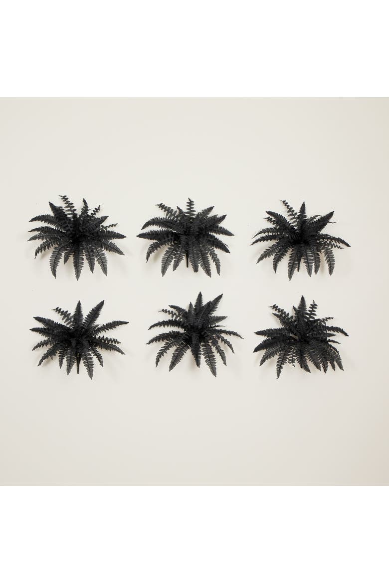 19-in Artificial Halloween Black Boston Fern - Set of 6, Alternate, color, Black