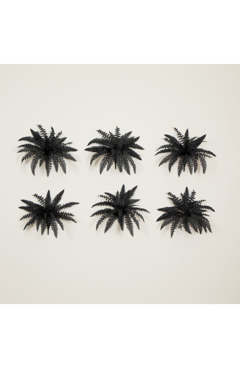 NEARLY NATURAL 19-in Artificial Halloween Black Boston Fern - Set of 6, Alternate, color, Black