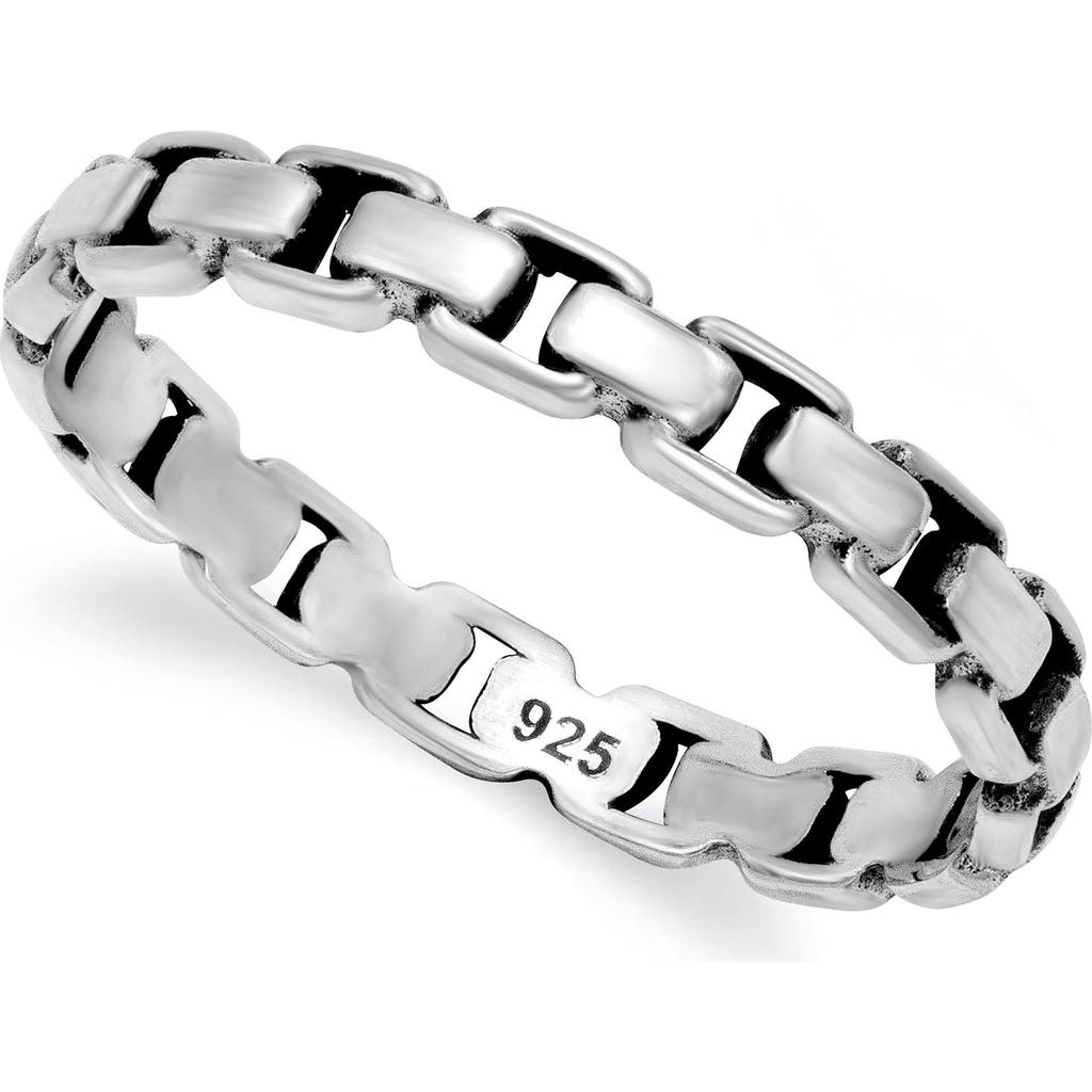 Samuel B. Sterling Silver Box Chain Ring In Silver