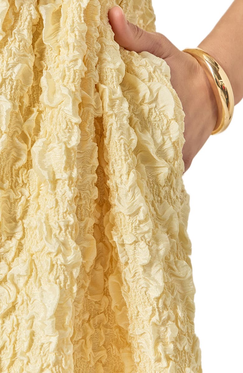 English Factory Crinkled Puff Sleeve Tie Front Minidress, Alternate, color,