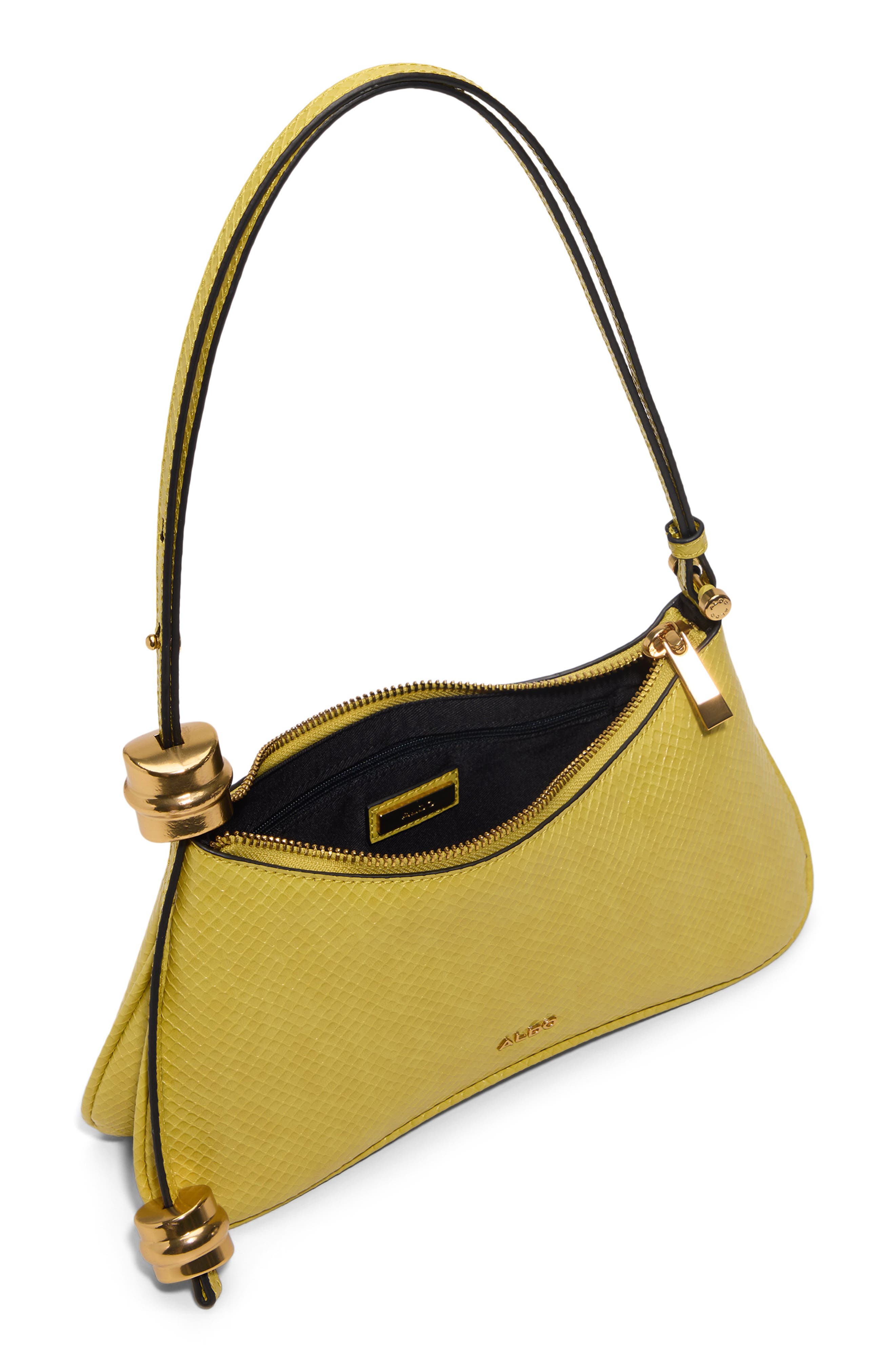 ALDO Amelliee Faux Leather Shoulder Bag, Alternate, color, Yellow
