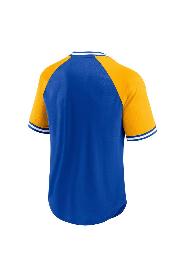 Men's Fanatics Branded Royal Los Angeles Rams Second Wind Raglan V-Neck T-Shirt, Alternate, color, Royal