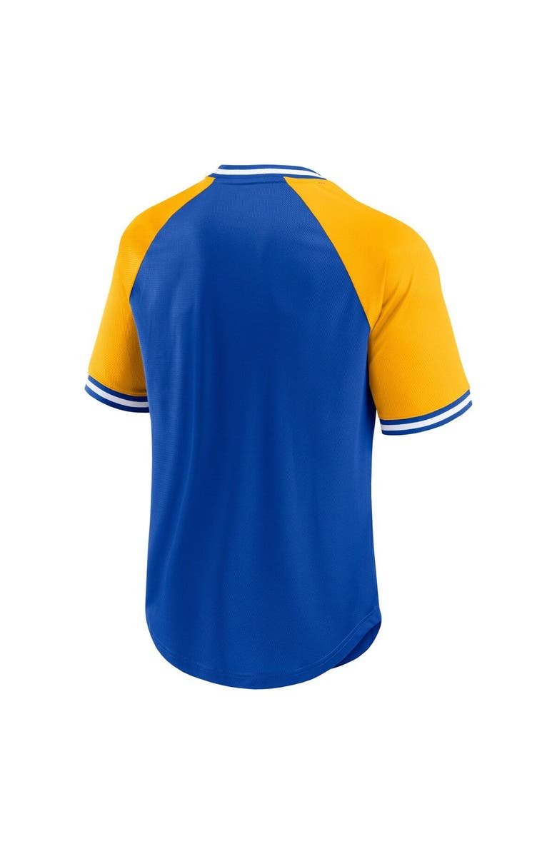 FANATICS Men's Fanatics Branded Royal Los Angeles Rams Second Wind Raglan V-Neck T-Shirt, Alternate, color, Royal