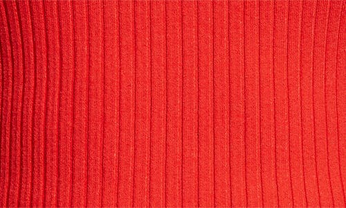 Courrèges Off Shoulder Ribbed Knit Top In Red