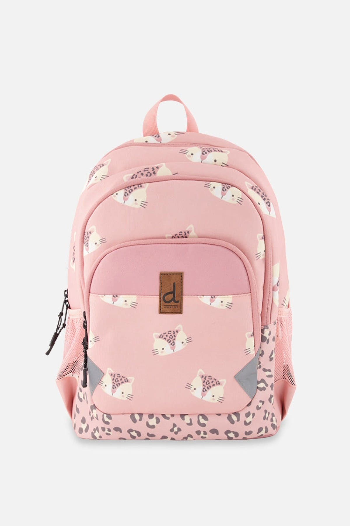 Deux par Deux Leopard Adorable Compact Functional Spacious Backpack, Main, color, Pink Leopard Print