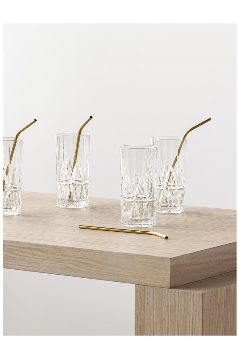 Peak Set of 4 Highball Glasses, Alternate, color, CLEAR