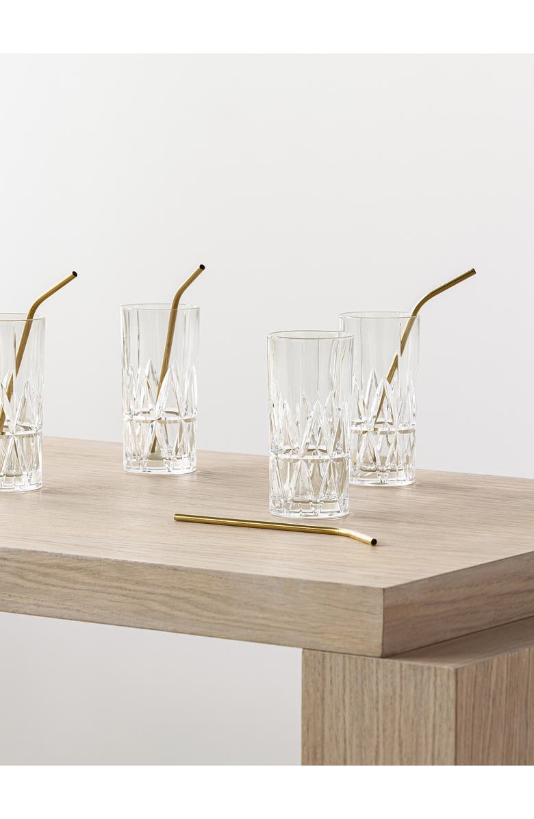 Orrefors Peak Set of 4 Highball Glasses, Alternate, color, Clear