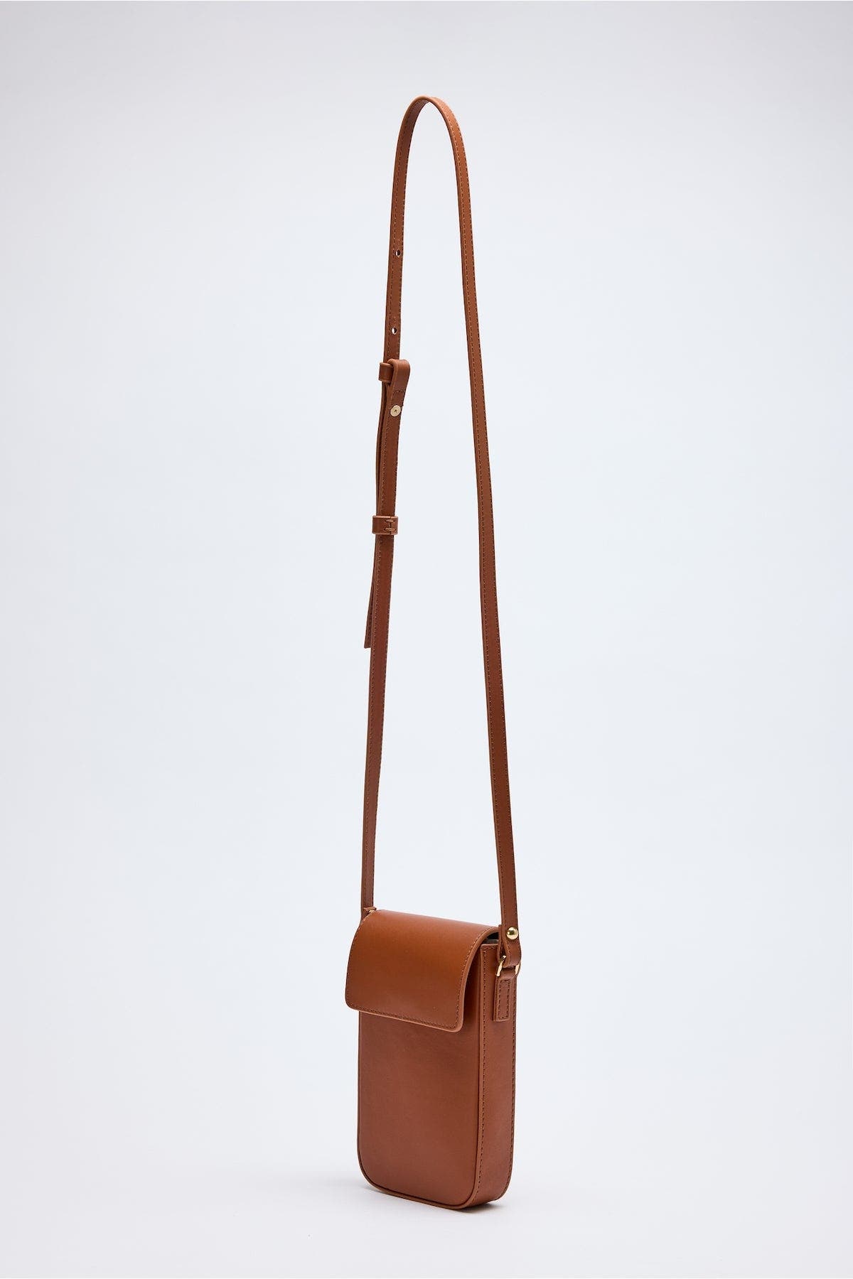 Ales Bassepi Leather Mini Crossbody Bag, Alternate, color, Cognac