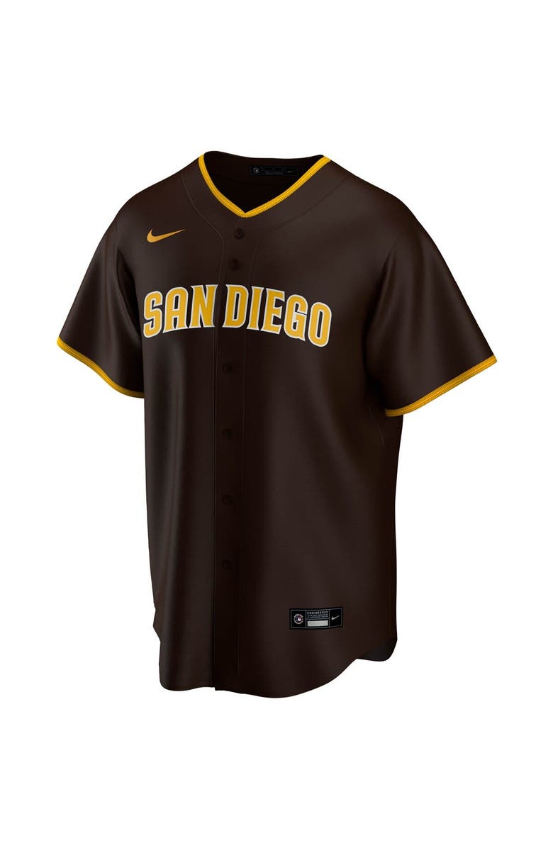 Nike Men's Nike Brown San Diego Padres Road Replica Team Jersey, Alternate, color,