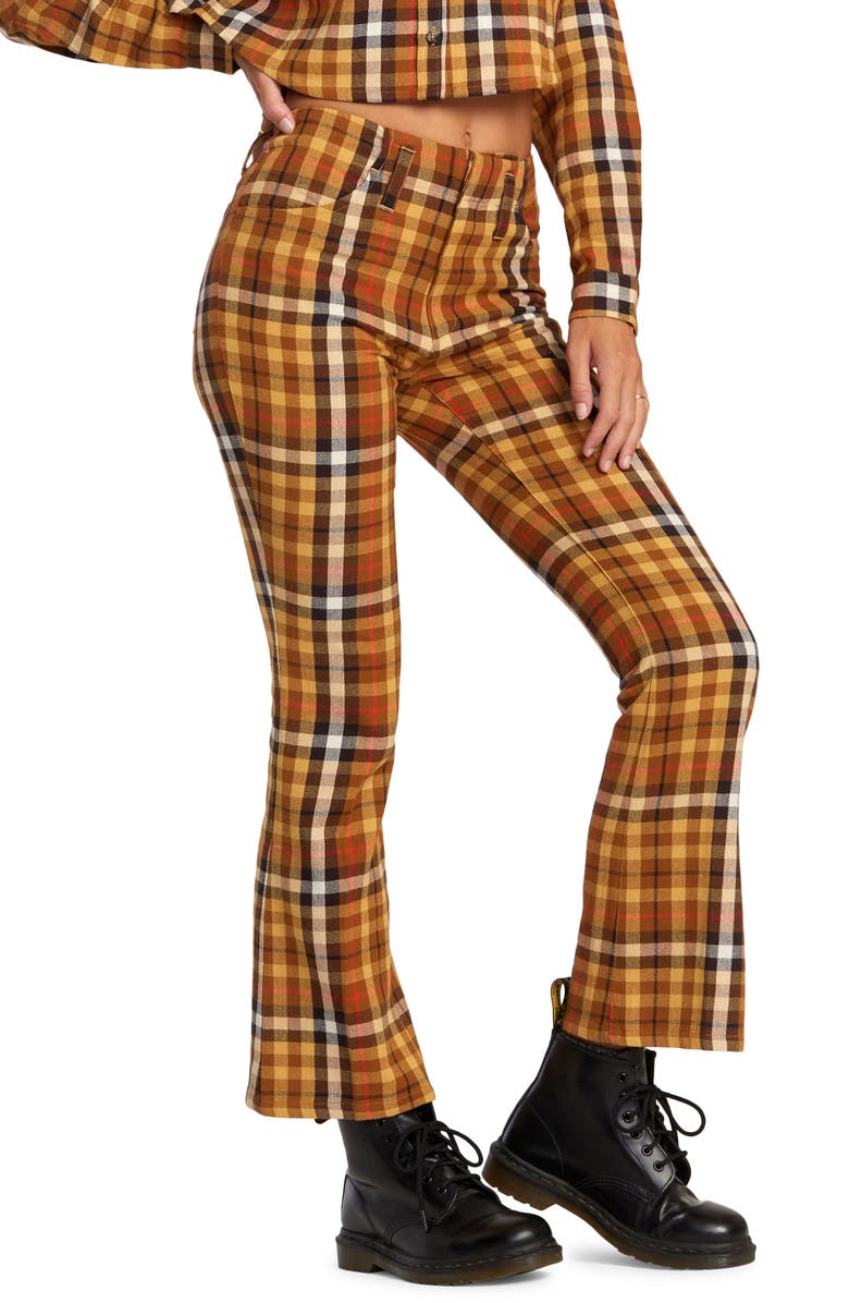 RVCA Kennedy Gingham Flare Pants, Alternate, color,